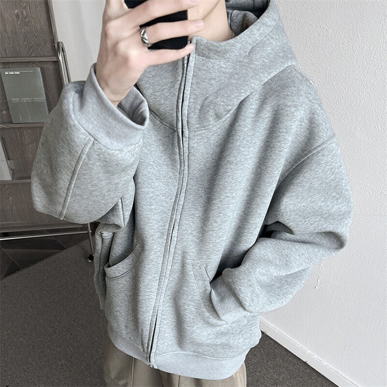 WY607-P55美式廓形cleanfit慵懒风连帽卫衣外套,男装卫衣,星座1503