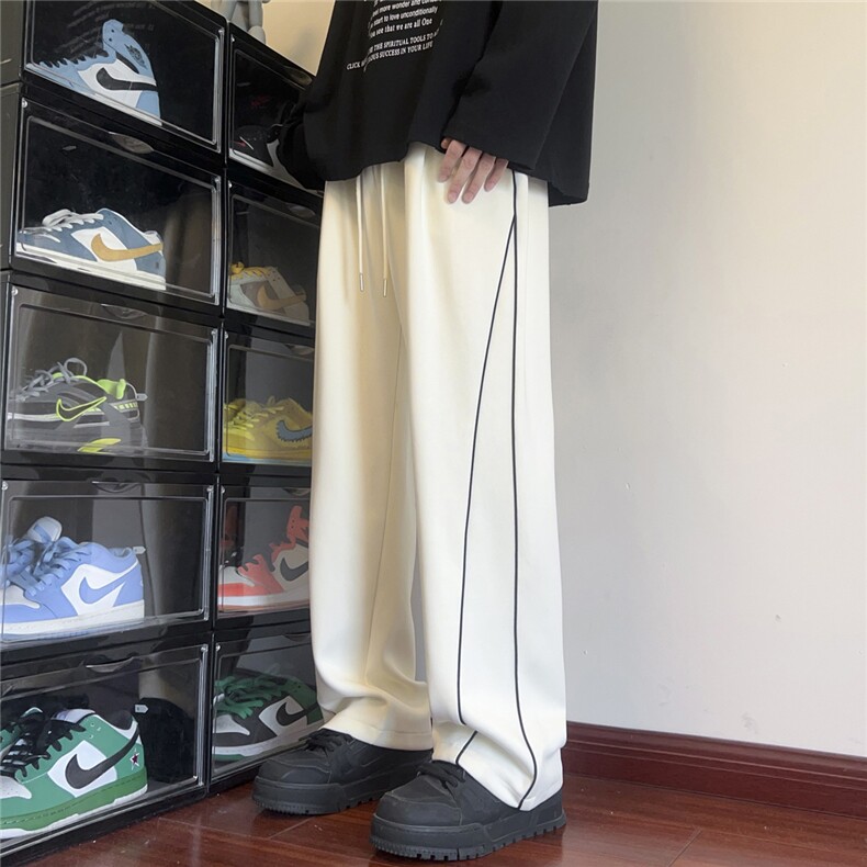休闲裤男酷炫发光条运动宽松情侣直筒裤K8458-P34【特价】,男装休闲裤,电商A007