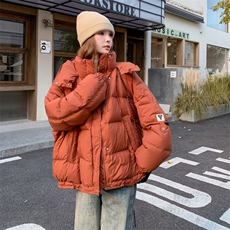 橘色轻薄短款羽绒服外套女冬季2025新款小个子流行爆款超火冲锋衣，女装羽绒服，2C273