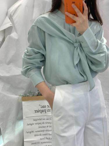 现货夏季新款衬衫，女装衬衫，影白