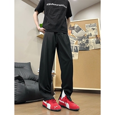 XK618-P40全橡筋腰前拉链小脚口西裤垂感免烫滑料宽松长裤，男装西裤，电商A178
