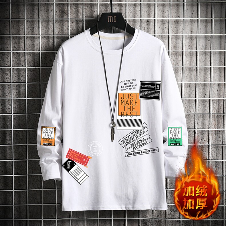 TX3121-P25加绒-P35纯长袖t恤男大码圆领打底衫体恤上衣服,男装T恤,电商A040A