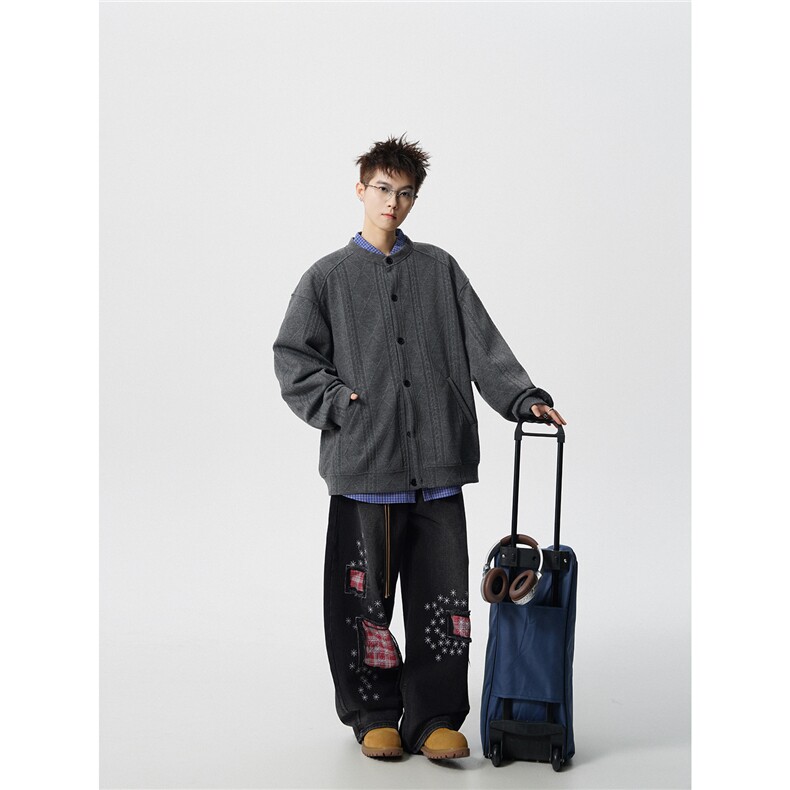 【叠穿内搭神器】WY5533-P50特控887142-P33特大码提花开衫针织,男装卫衣,电商D232