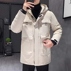 有版权连帽纯色班服团体情侣学生团建可印花羽绒服男士修身长款，男装羽绒服，星座301D-5(原星座1415）