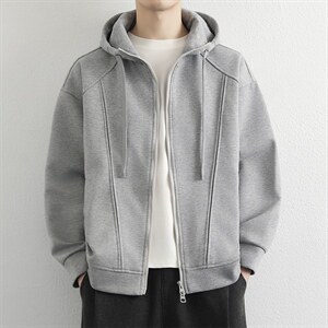 美式高级感连帽卫衣男2026潮牌复古高街oversiz开衫外套，女装短外套，星座914