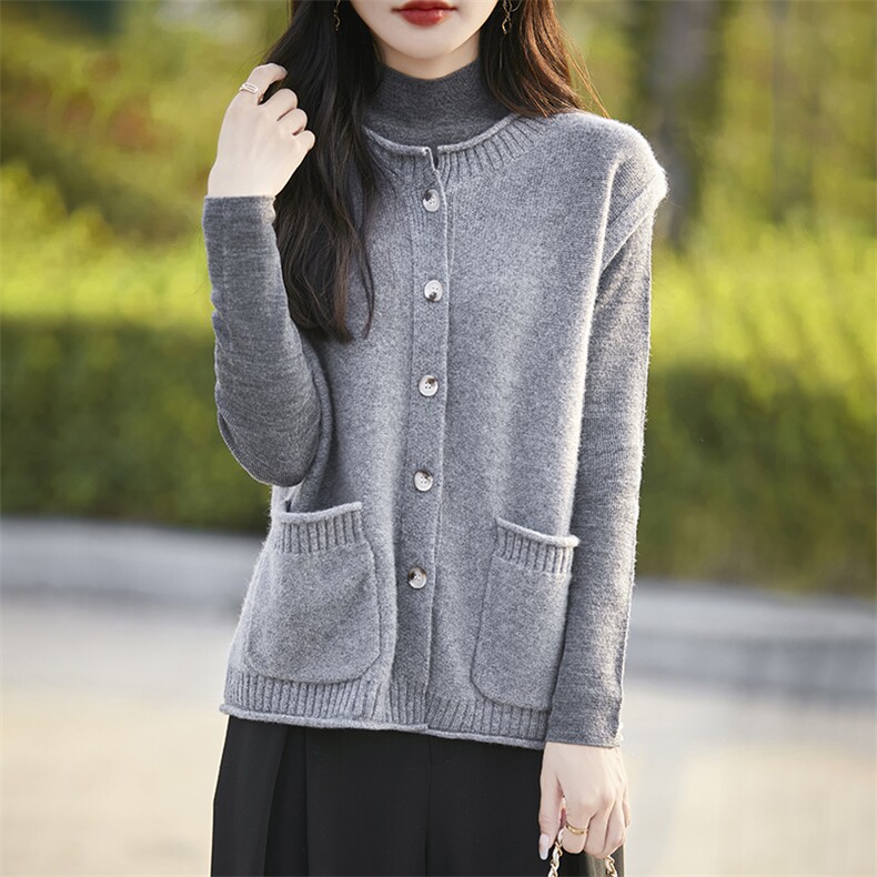 100纯羊毛针织坎肩女无袖开衫马甲2025新款七针加厚保暖外套上衣,女装马甲,暖烁羊绒