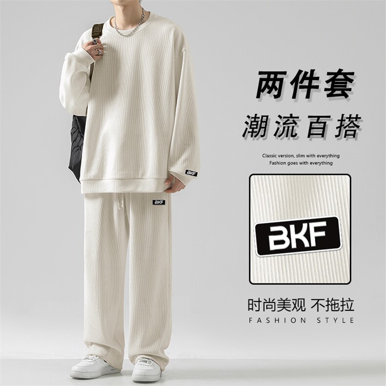 新款秋季条绒圆领外套休闲运动套装TZ811常规特批98加绒特批118,男装休闲套装,星座718