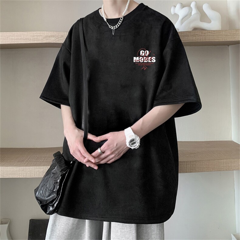 2024夏季新款麂皮绒圆领短袖T恤RT433-特P19控38,男装T恤,电商B370