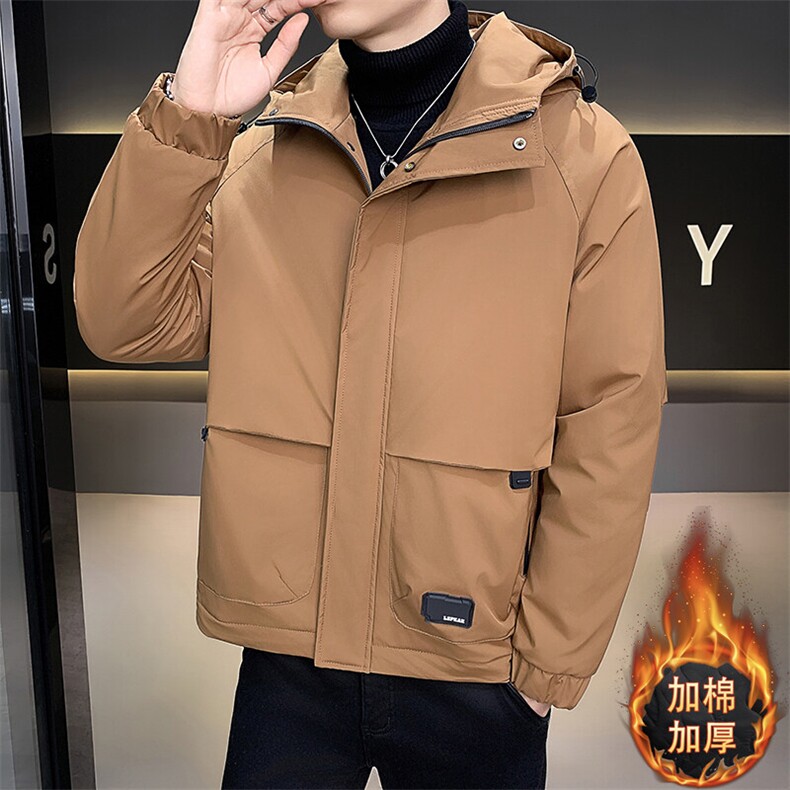 秋冬季二棉夹棉外套新款男士帅气连帽夹克潮流时尚男秋装棉衣,男装夹克,星座715-3