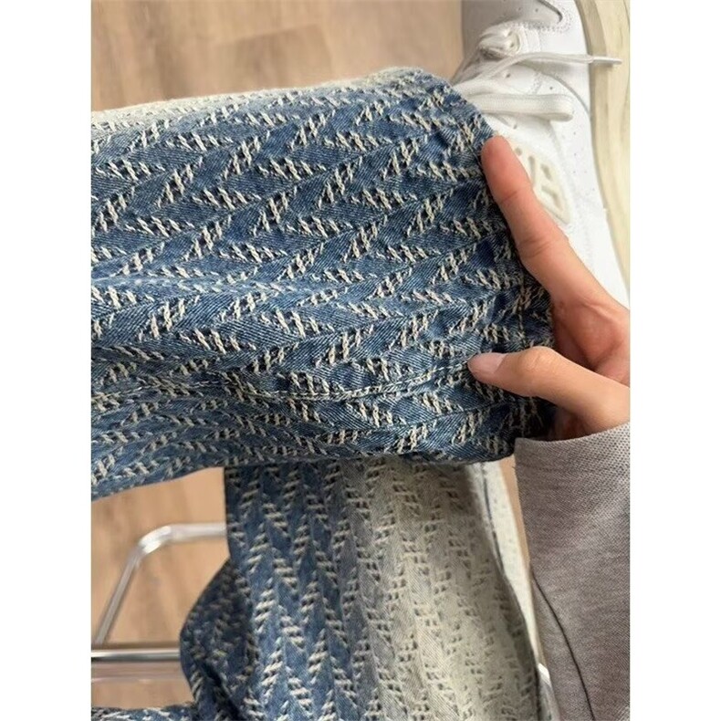 美式复古渐变编织牛仔裤男高街痞帅直筒微喇裤子1001-1-NK703-P48,男装牛仔裤,星座1001-1