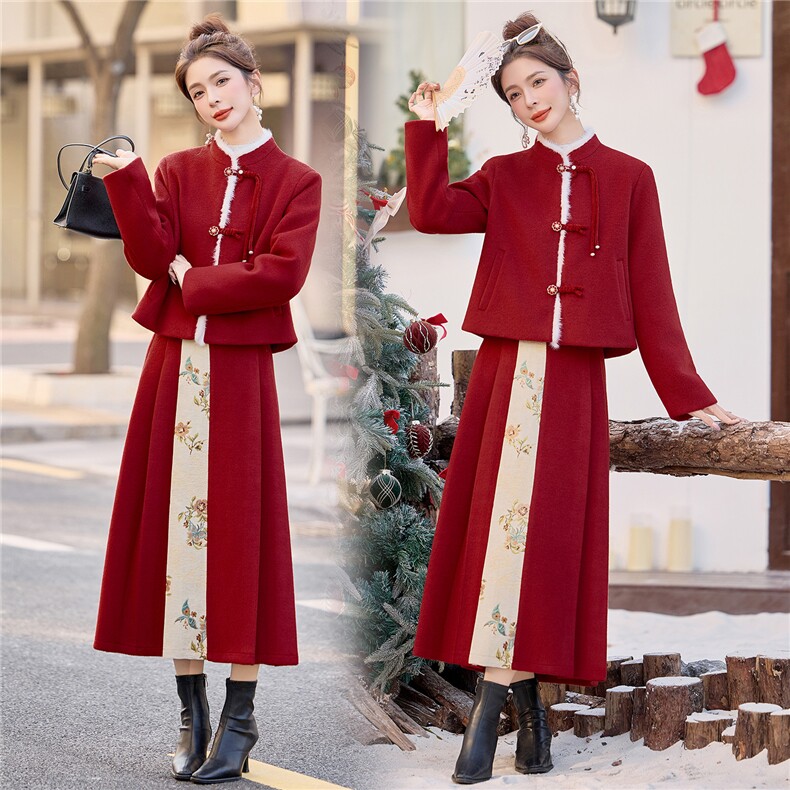 现货新中式提花90羽绒服套装纯色女2026冬季新款超好看保暖女,女装羽绒服,众宇琦