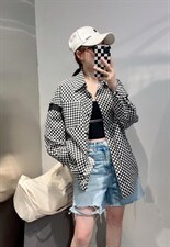 春季新款格子衬衫，女装衬衫，幻妍