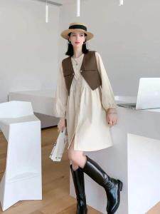 链条马甲两件套连衣裙，现货两个尺码，女装马夹，依柏璐