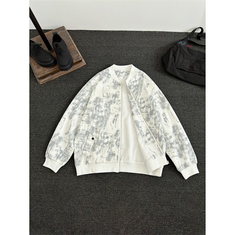 JK5063/P65秋装新款不起球不掉色卫衣男夹克棒球服宽松大码外套,男装夹克,电商A141