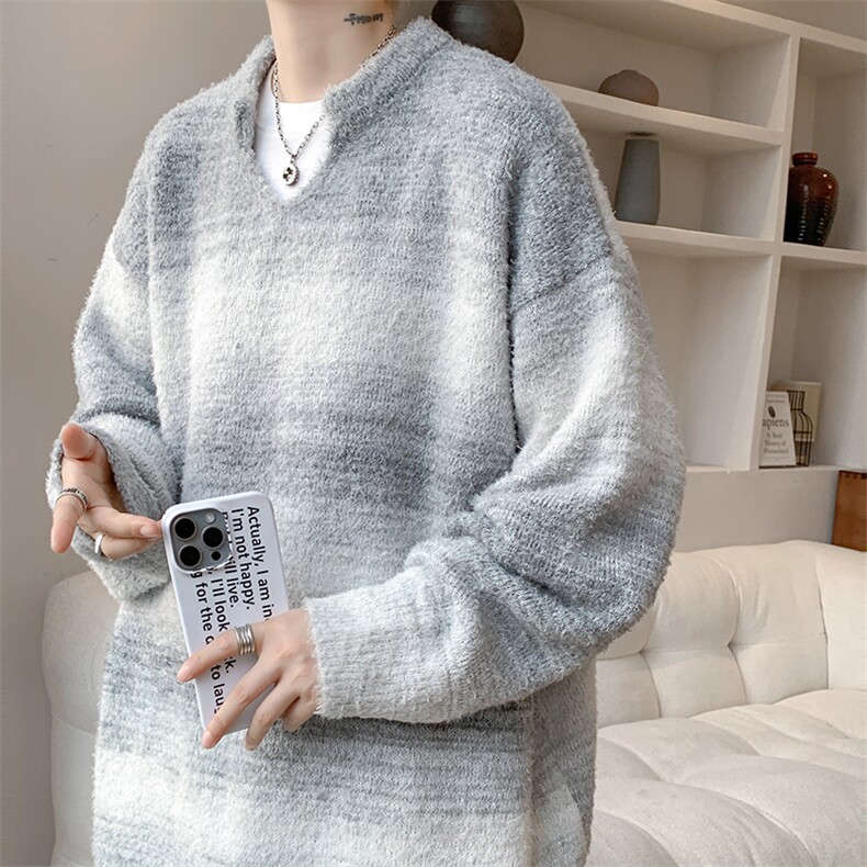 现货MY7137-特批65美式软糯秋冬设计感小众大码针织衫,男装针织衫/毛衣,电商A059