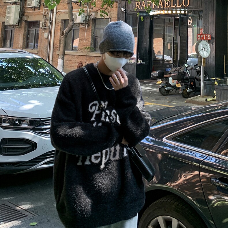 秋冬季圆领毛衣潮牌宽松休闲时尚百搭针织衫,男装针织衫/毛衣,星座410-6（原星座1304-1）