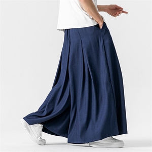 夏季 日系超宽裙裤大码风直筒阔腿休闲裤新中式潮 K251/P70图片