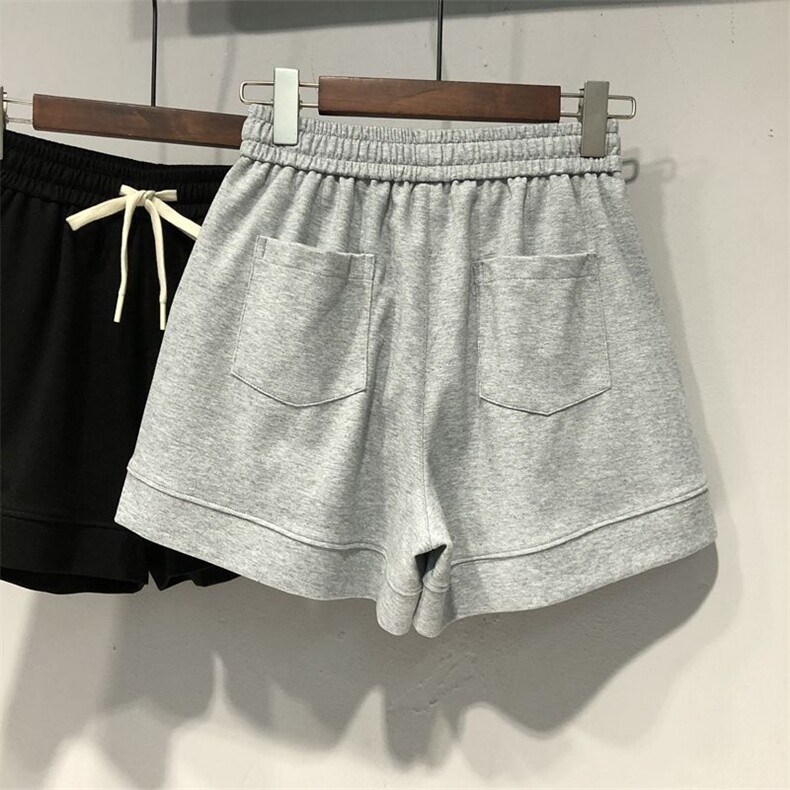 抖音质量夏季纯棉华棉休闲阔腿裤运动短裤女K3099-P30官图,女装休闲裤,电商B245