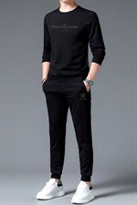 春秋季新款长袖男士中年爸爸套头秋装商务休闲时尚套装两件套，男装休闲套装，电商B212（原钱塘6029）