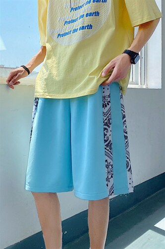 腰果花休闲运动短裤男大码宽松五分裤男大裤衩A071-6613-P30，男装休闲裤，电商A071
