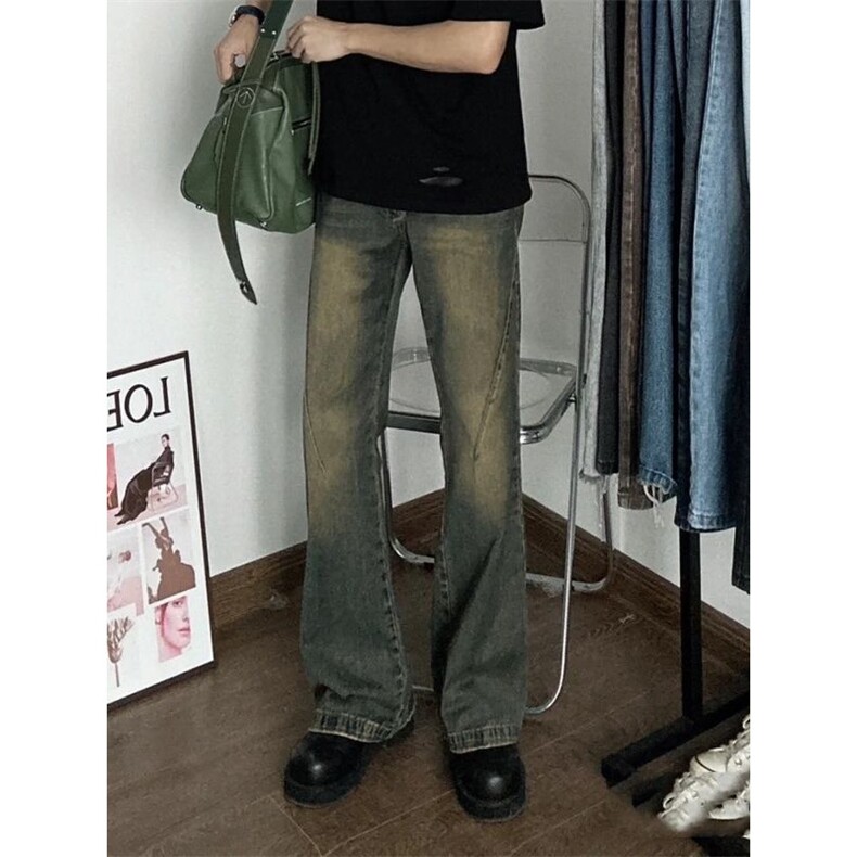 1506A/G7360/P42重磅复古微喇裤潮牌宽松直筒阔腿裤子,男装休闲裤,星座1506A