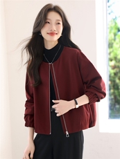 卫衣外套女2025新款秋季薄款圆领短款拉链开衫小香风中年妈妈秋装，女装短外套，涵誉
