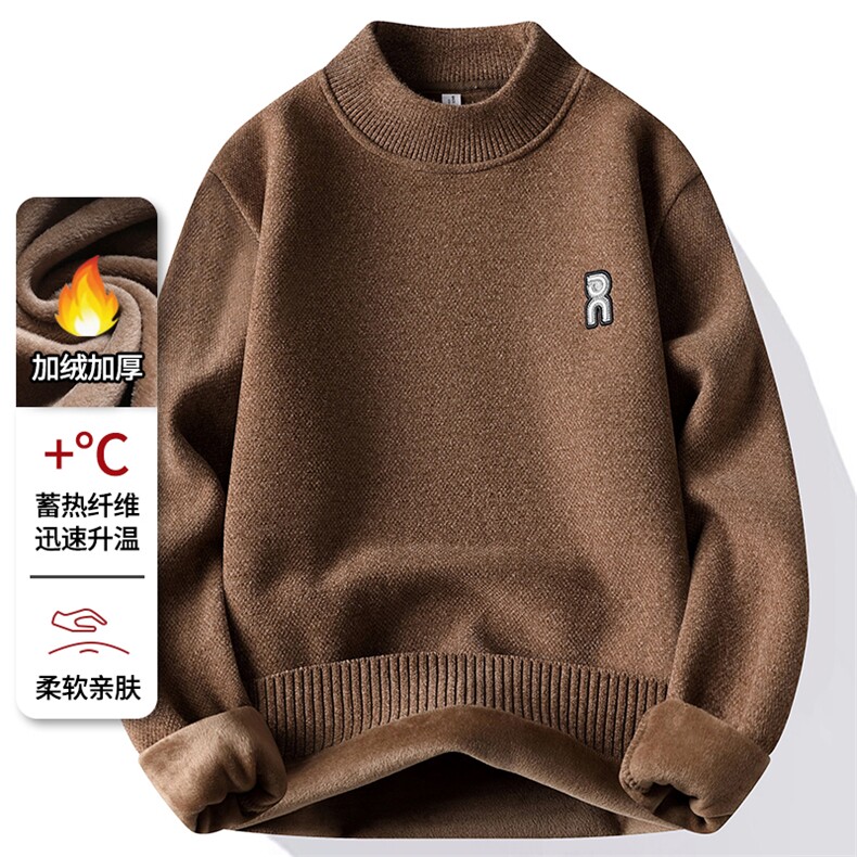 雪貂绒半高领加绒加厚毛衣冬季一体绒保暖毛线针织衫7176-P42元,男装针织衫/毛衣,星座1706