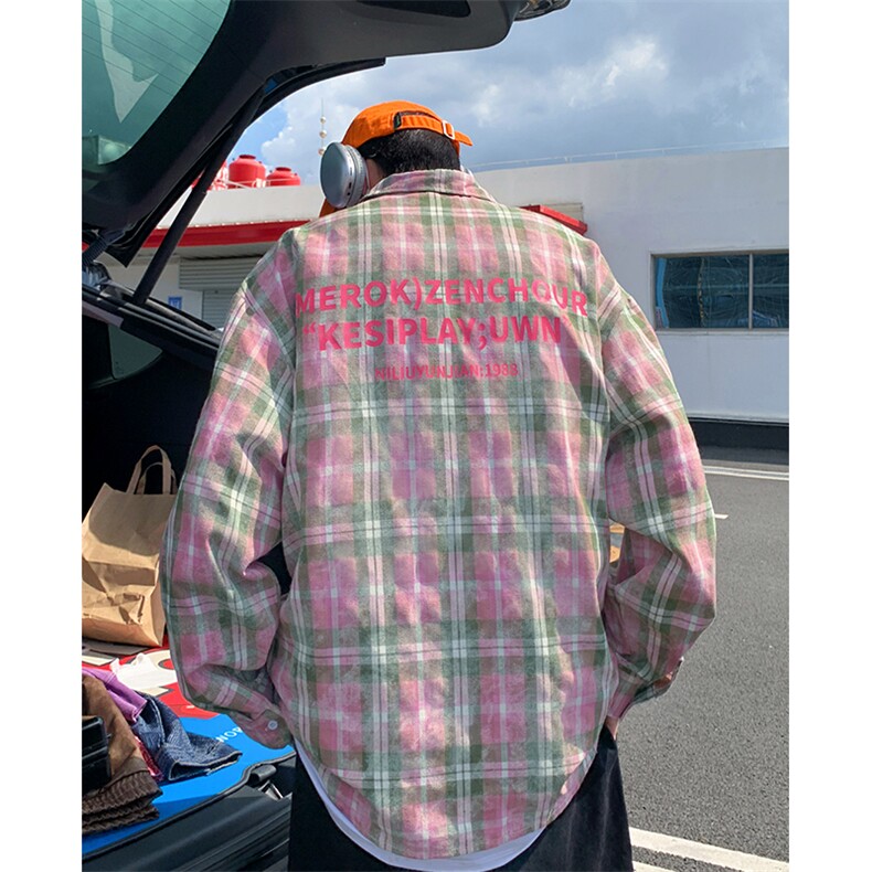秋季新款QT2605-TP50控价88韩系高级感印花扎染休闲宽松衬衣男,男装衬衫,电商A102