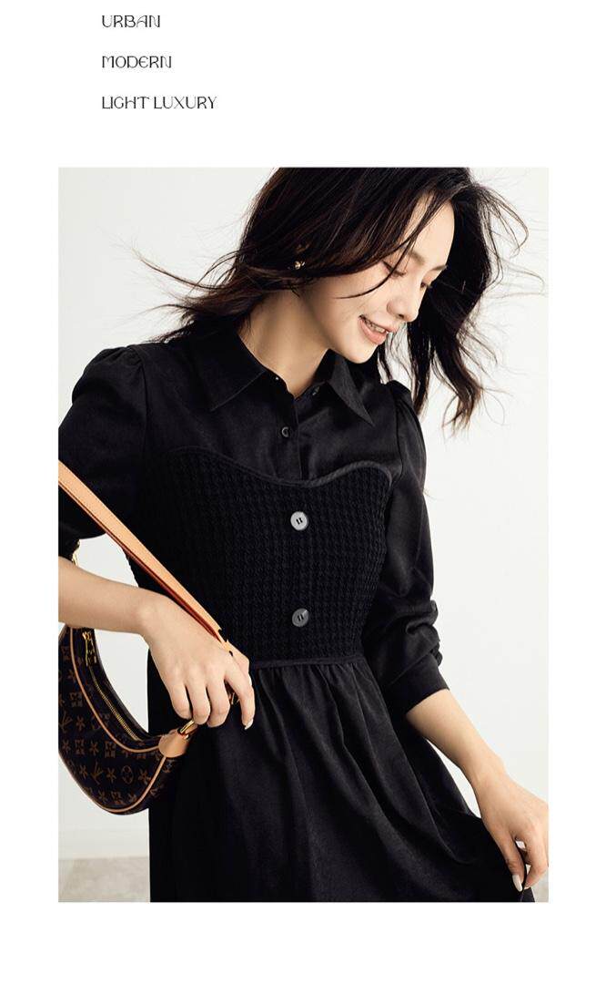 【现货】22秋季新品拼接修身连衣裙，女装连衣裙，"JINI PIUS及加"