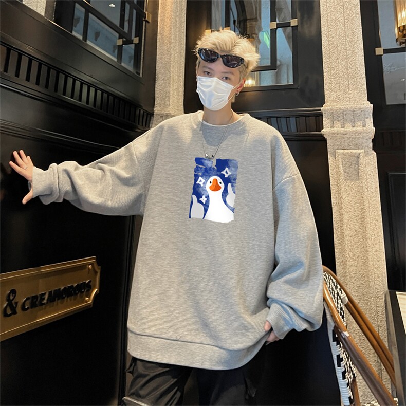 华夫格！华夫格上衣男圆领华夫格卫衣男大码长袖t恤男HY252-特P23,男装T恤,电商B367