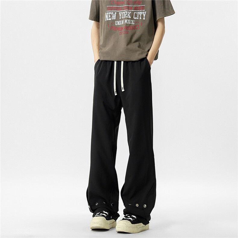 冰丝金属排扣休闲裤K013无影墙92%聚酯纤维8%氨纶(S-2XL)TP25,男装休闲裤,电商A088