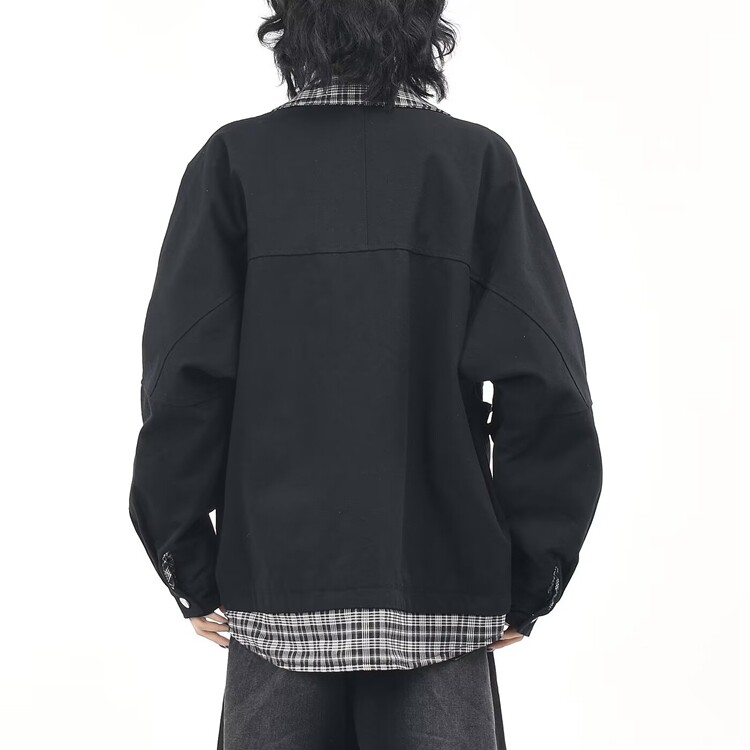 潮流新款美式复古翻领工装外套男冬季加厚高级感宽松情侣夹克棉服,男装夹克,星座218-8