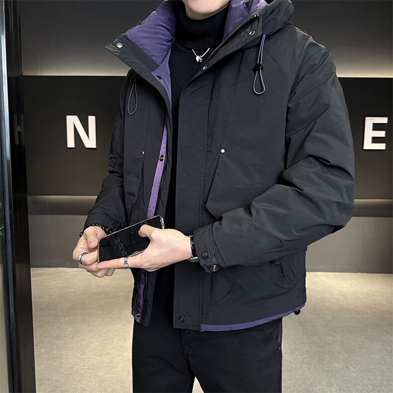 M-3XL8810-P225标50绒三色连帽冲锋衣羽绒服男,男装夹克,电商B321-1