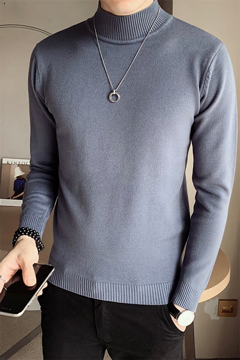 店主风~早秋半高领抗起球6色打底毛衣M003/P40,男装T恤,电商B331