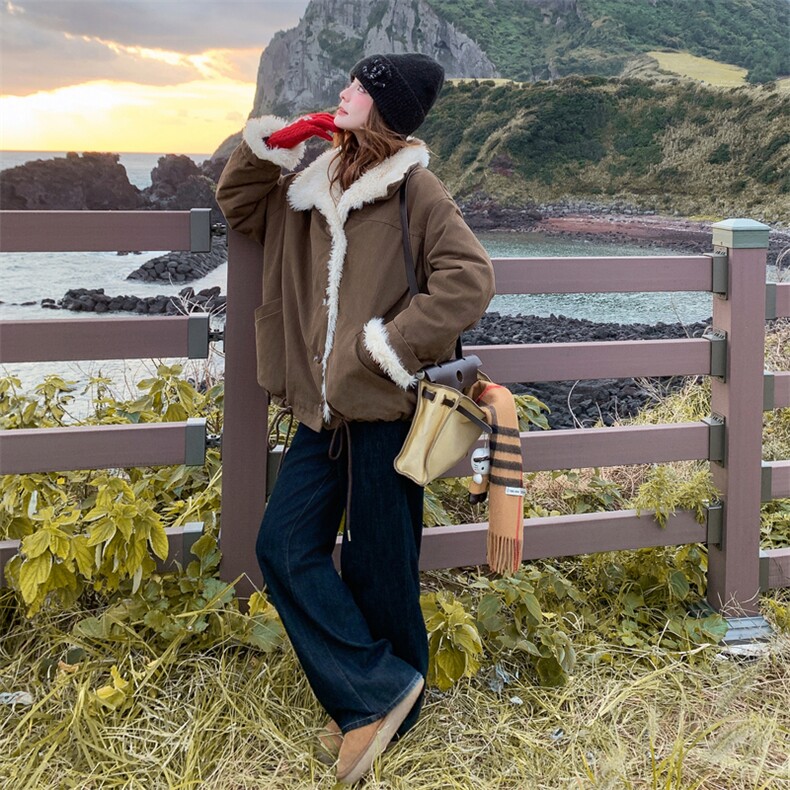 新款，毛毛休闲派克服5575-P235-K358,女装派克服,2C305
