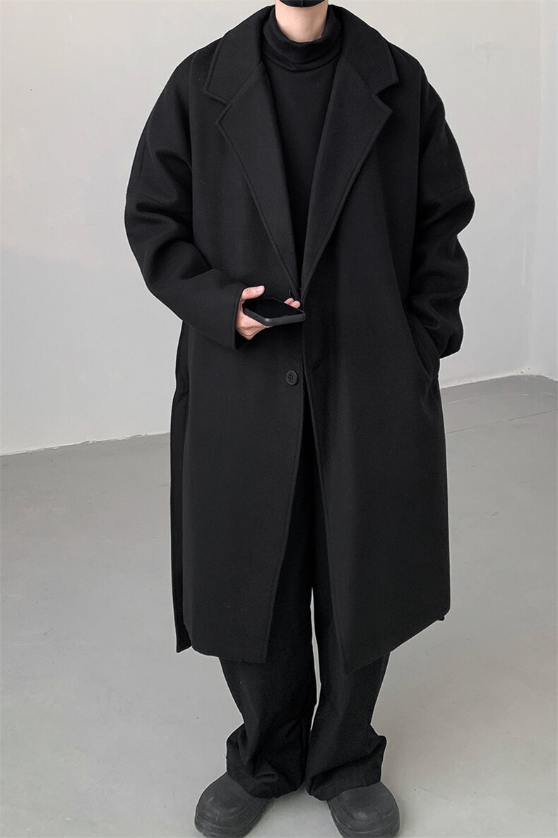 休闲百搭毛呢大衣男中长款呢子风衣英伦雅痞男装外套MN9568/P100,男装毛呢大衣,电商B316