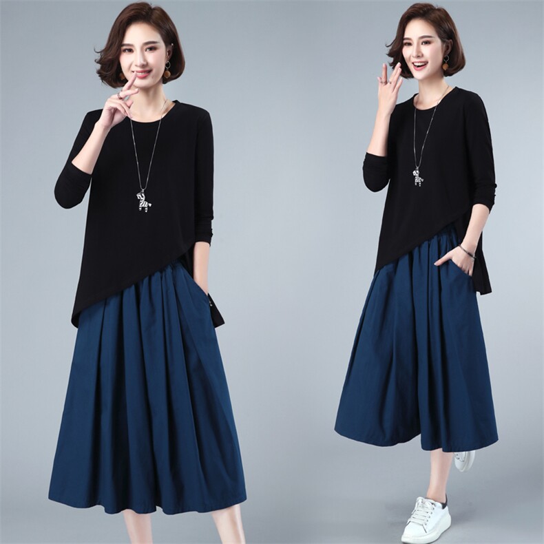 2022年秋季新款时尚套装女气质减龄韩版休闲两件套装裙子显瘦显高，女装套装/套裙，简韵佳