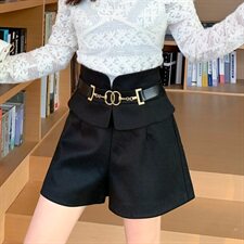 时尚新品优雅宽松显瘦舒适气质短裤2022年冬季，女装短裤/热裤，火爆靓佳人