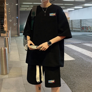 套装！ 华夫格套装短袖T恤短裤男 TZ191-特P 38图片