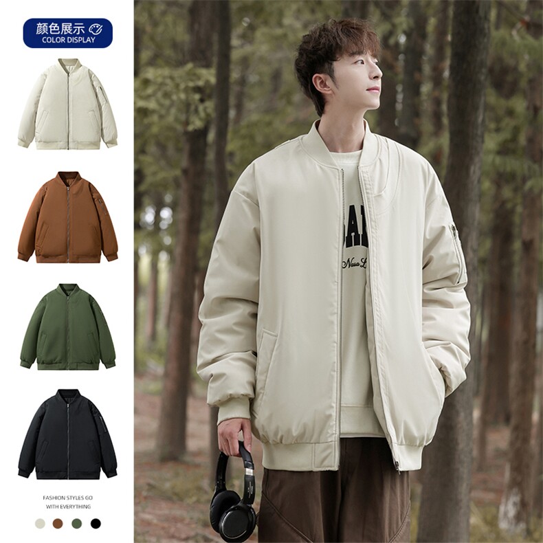 棒球服外套男女棉服美式潮牌复古高级感男装宽松飞行员M0822-P98,男装棉衣,星座308B-2