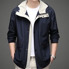 YY-A661102男士2023年秋季新款帅气外套连帽休闲夹克工装上衣P120图片