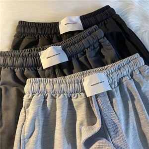 春夏运动休闲裤男直筒垂感ins潮牌港风B415P33图片