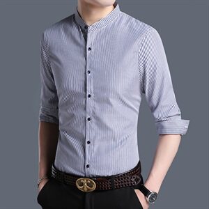 BJ77810衬衫2021春秋季新款长袖衬衫男韩版T恤衫商务休闲男装P55图片