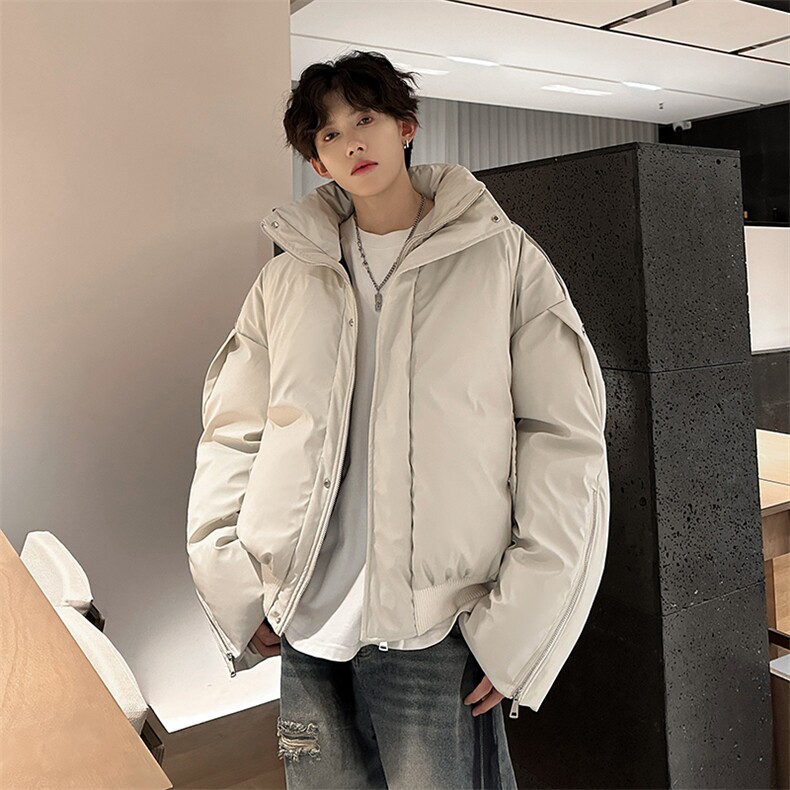 405A美式高街个性金属设计短款pu皮面包服MY24918-P155控188,男装棉衣,星座405A