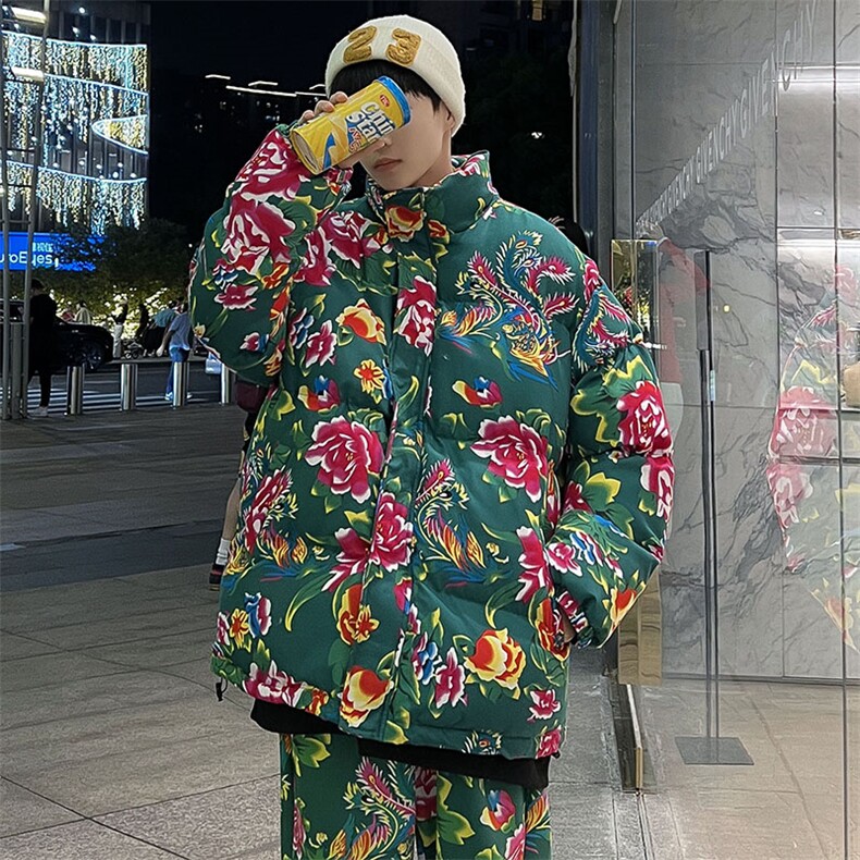 Y99男女休闲花衣服外套冬季保暖防寒面包衣服风大码汉服土潮,男装棉衣,星座115A(原星座507）
