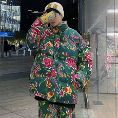 Y99男女休闲花衣服外套冬季保暖防寒面包衣服风大码汉服土潮，男装棉衣，星座115A(原星座507）