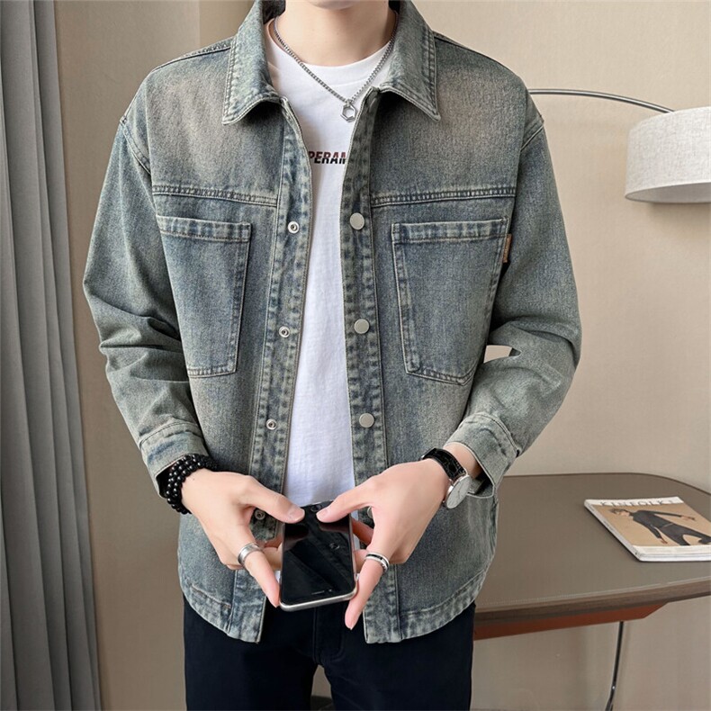 店主风衬衫款牛仔外套复古品质款男装夹克C317-JK8163-P135,男装衬衫,电商C317