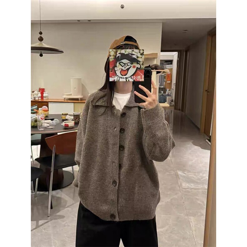 网图A2340TP52-秋冬新款美式复古老钱风针织翻领毛衣男百搭长袖,男装针织衫/毛衣,电商B241