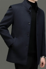 男士水貂毛领派克服外套休闲翻领加绒内胆皮草大衣尼克服中长款，男装皮衣，电商B360