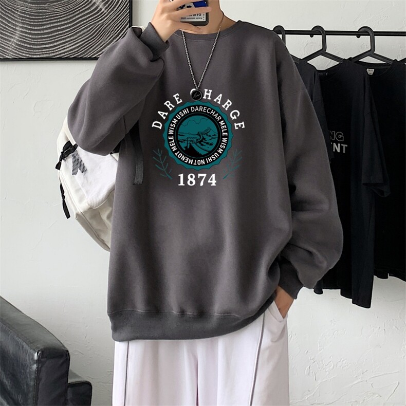 Y2478P38！21年秋冬新款港风日系大码印花长袖圆领卫衣男,男装卫衣,星座510A-1
